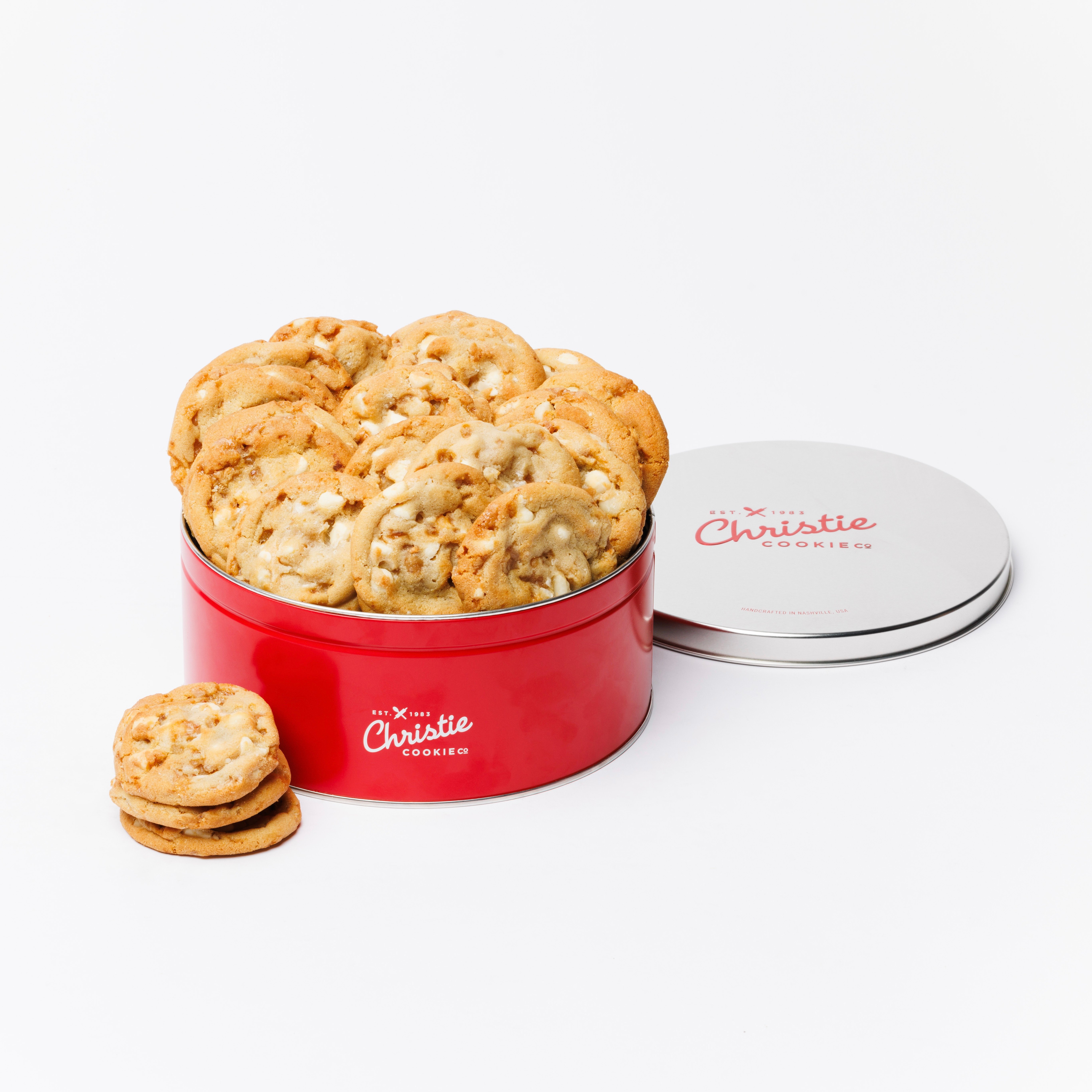 White Chocolate Macadamia Nut Cookie Gift Tin (18 Cookies) | The